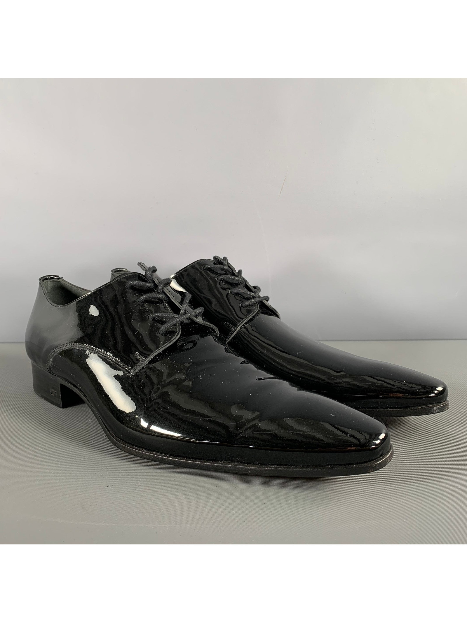 Dsquared2 Size 9.5 Black Solid Leather Lace Up Lace Up Shoes